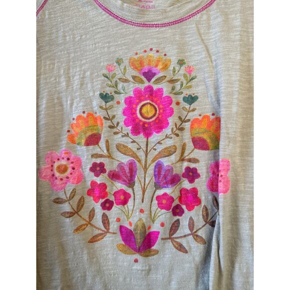 Natural Life T Shirt Pink Floral Small Cotton Garden Whimsy Nature - Picture 3 of 5